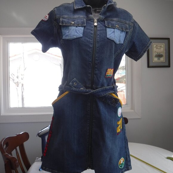 Baby Phat Car Racing jean dress size US X-Large - Picture 2 of 12